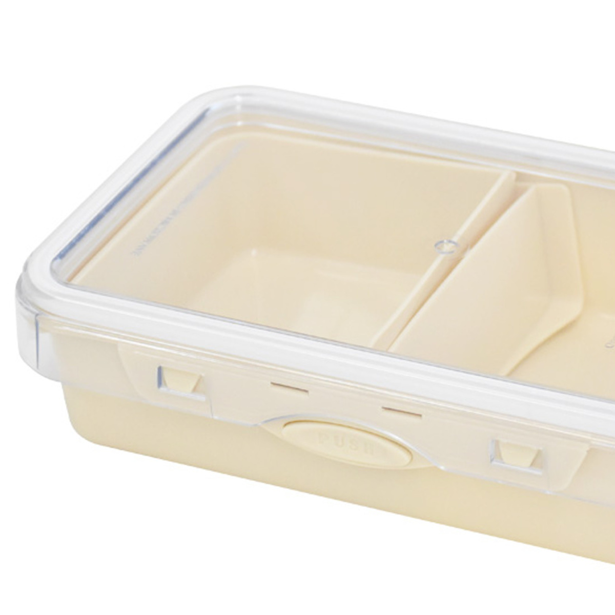 弁当箱 800ml PUSH&PUSH ランチBOX ( お弁当箱 ランチボックス レンジ対応 食洗機対応 冷凍対応 一段 2点ロック レンジOK 食洗機OK 冷凍OK ワンプッシュ 弁当 お弁当 仕切り付き 中子付き 保存容器 ) 【パープル】 パープル