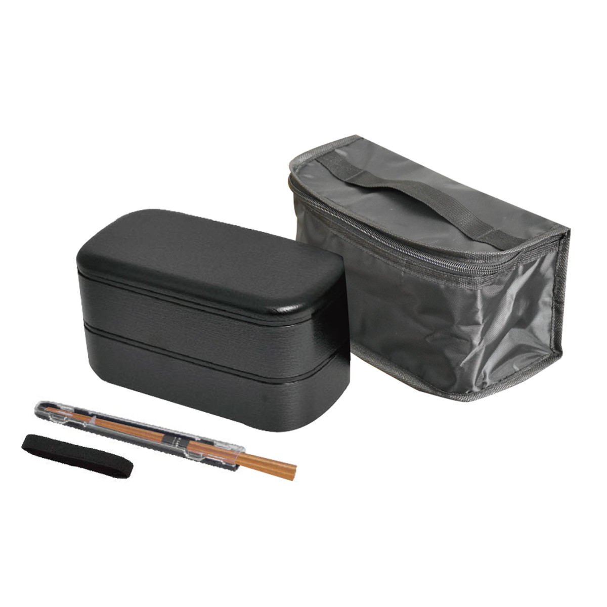 弁当箱 1000ml 2段 メンズデイリープラス ランチ4Pセット ( お弁当箱 セット 弁当袋 保冷 お箸 箸箱セット 食洗機対応 レンジ対応 男子 レンジOK 食洗機OK お弁当袋 ランチ お弁当 バッグ お弁当バッグ お箸ケース 袋 男性 夏 ) 【ネイビー】 ネイビー