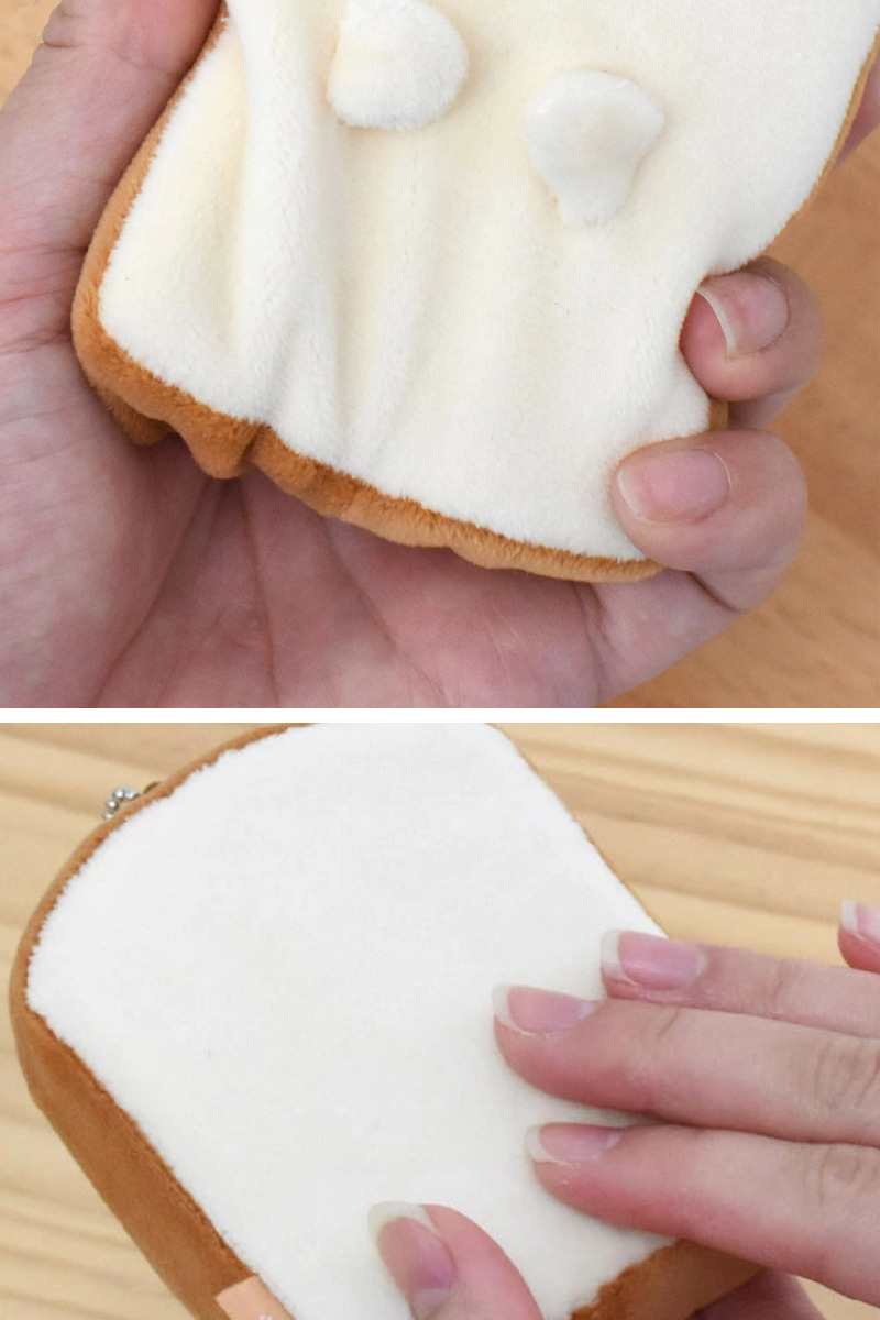 キーホルダー もちっと食ぱんさん マスコット ( インテリア 雑貨 オブジェ おもちゃ 人形 ハンドメイド 食べ物 食パン 小さい もちもち 癒し 小さめ 手のひらサイズ ふわふわ プレゼント ギフト かわいい ベビー 子供 大人 ) 【カビ】 カビ