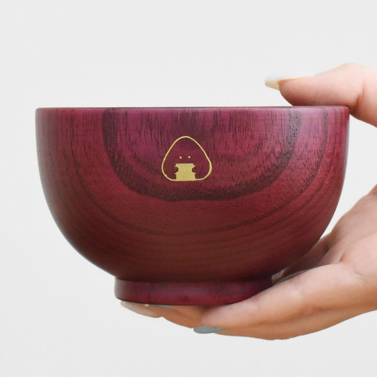 茶碗 ぎゅっとおにぎりさん 木製 汁椀 ( 食洗機対応 日本製 天然木 お椀 茶わん 食器 おしゃれ かわいい シンプル 味噌汁 スープ ) 【黒】 黒