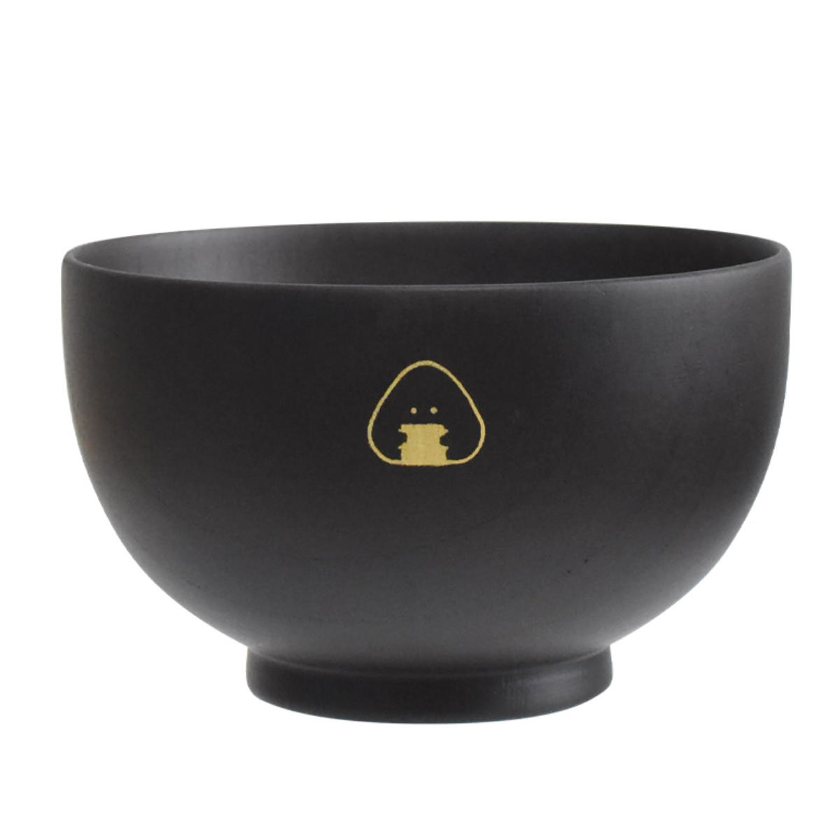 茶碗 ぎゅっとおにぎりさん 木製 汁椀 ( 食洗機対応 日本製 天然木 お椀 茶わん 食器 おしゃれ かわいい シンプル 味噌汁 スープ ) 【黒】 黒