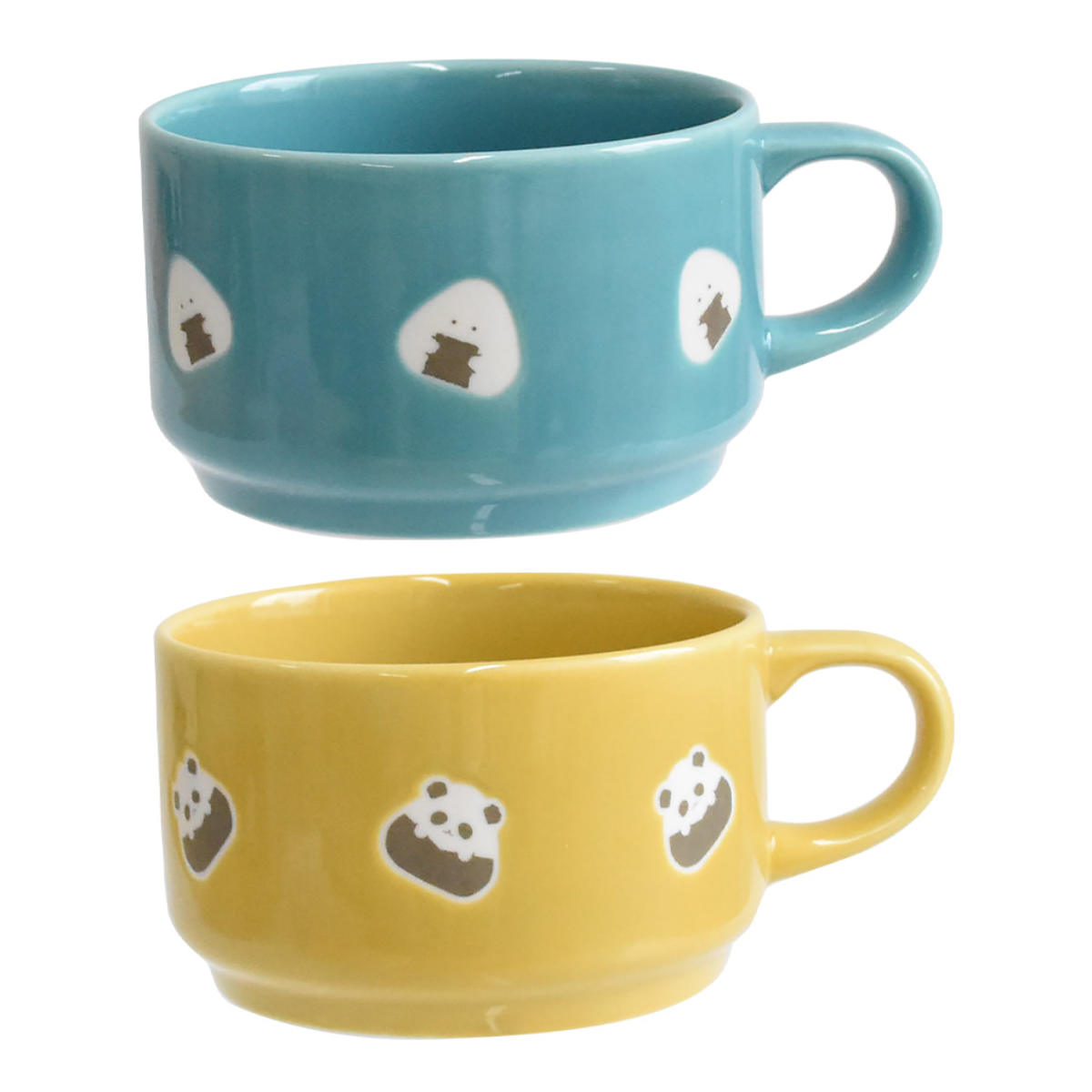 カップ ぎゅっとおにぎりさん スープマグ ( 日本製 電子レンジ対応 食洗機対応 陶磁器 おしゃれ かわいい スープ マグカップ スタッキング可能 ) 【のり】 のり