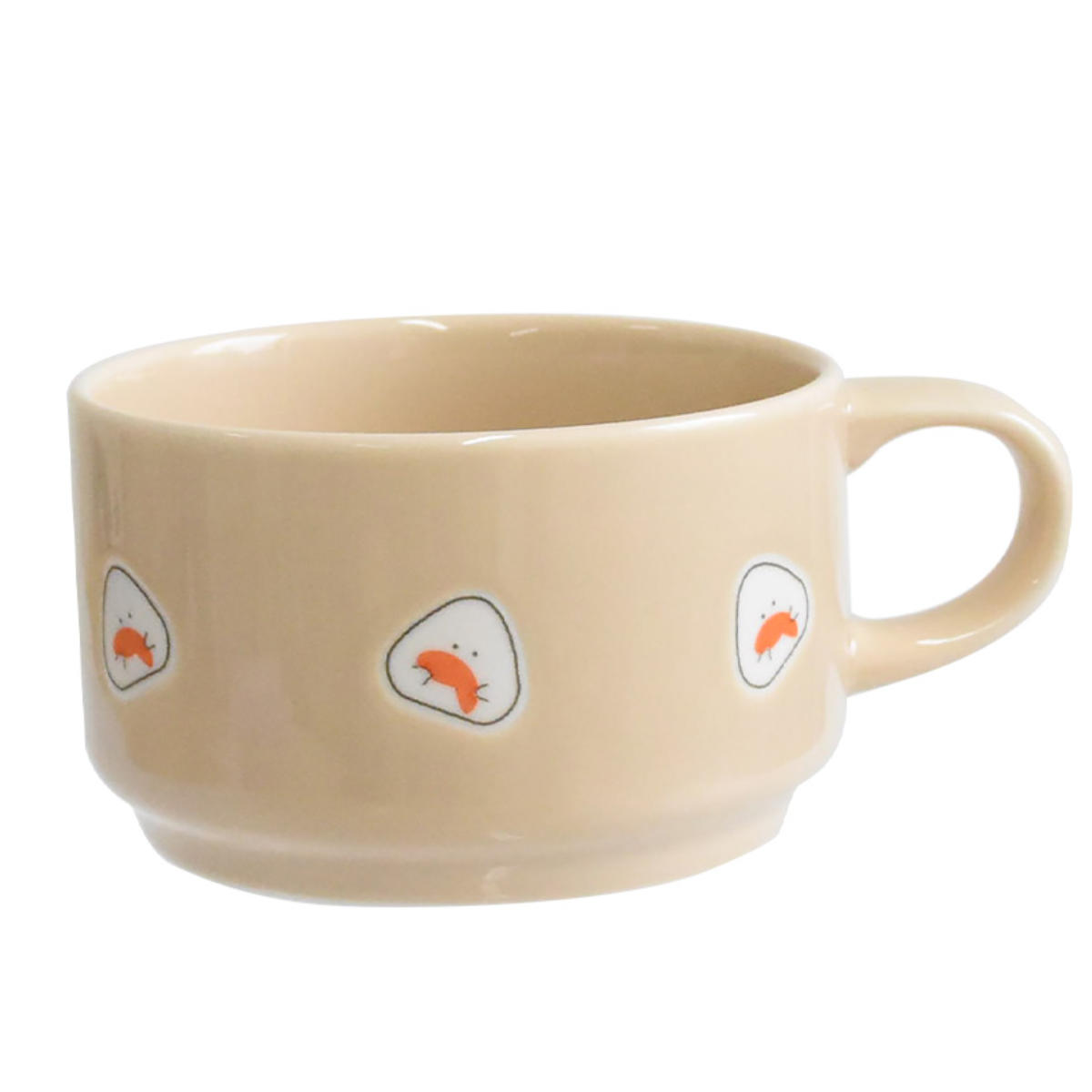 カップ ぎゅっとおにぎりさん スープマグ ( 日本製 電子レンジ対応 食洗機対応 陶磁器 おしゃれ かわいい スープ マグカップ スタッキング可能 ) 【のり】 のり