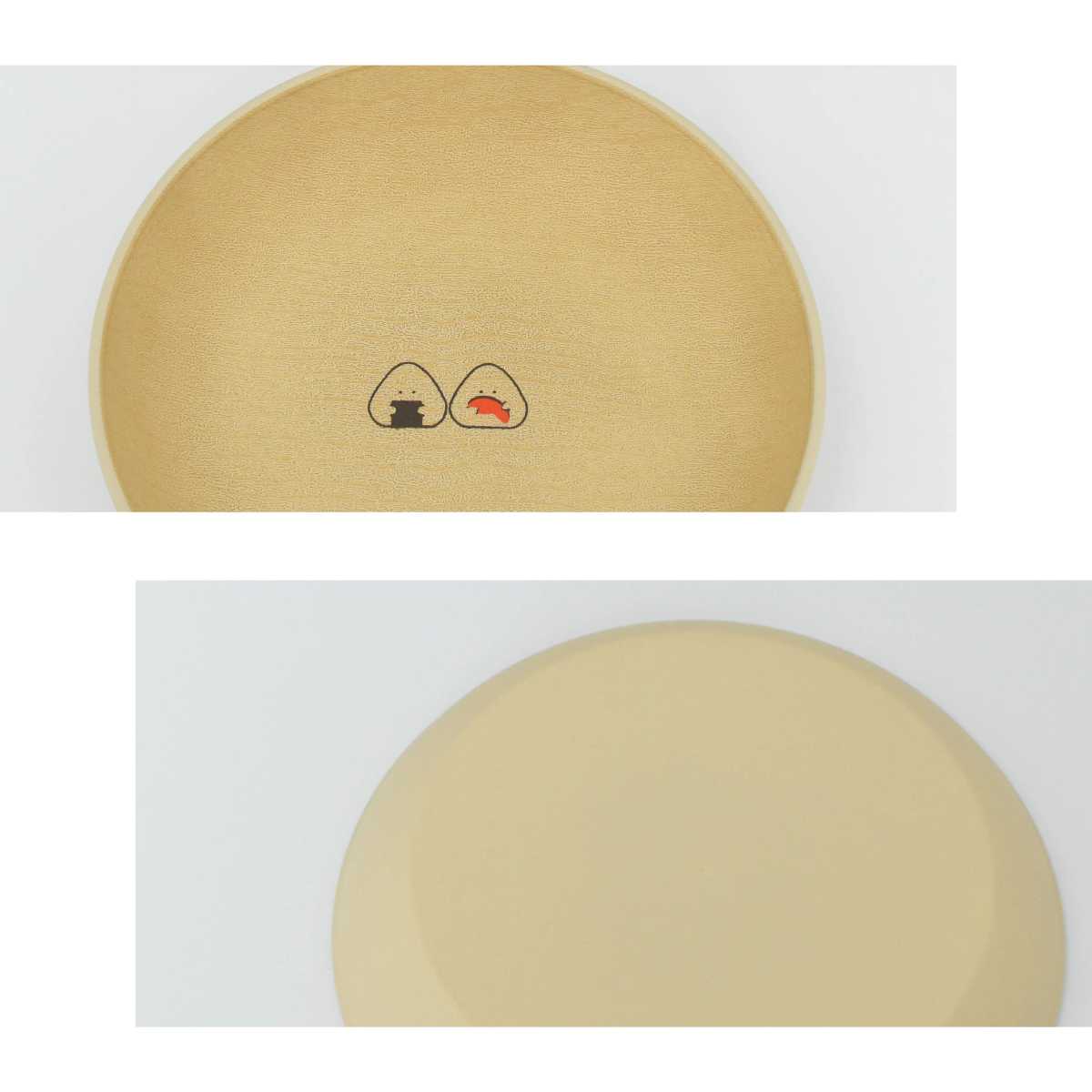 プレート ぎゅっとおにぎりさん ラウンド M ( 日本製 皿 お皿 電子レンジ対応 食洗機対応 かわいい ワンプレート ランチプレート 木目調 ナチュラル )