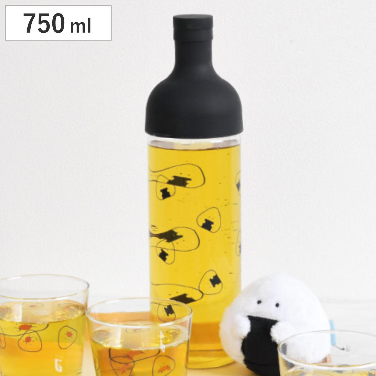 ボトル ぎゅっとおにぎりさん フィルターインボトル ( 冷水筒 ピッチャー ポット 麦茶ポット 食洗機対応 日本製 ガラス 耐熱ガラス かわいい 水出し 緑茶 紅茶 )