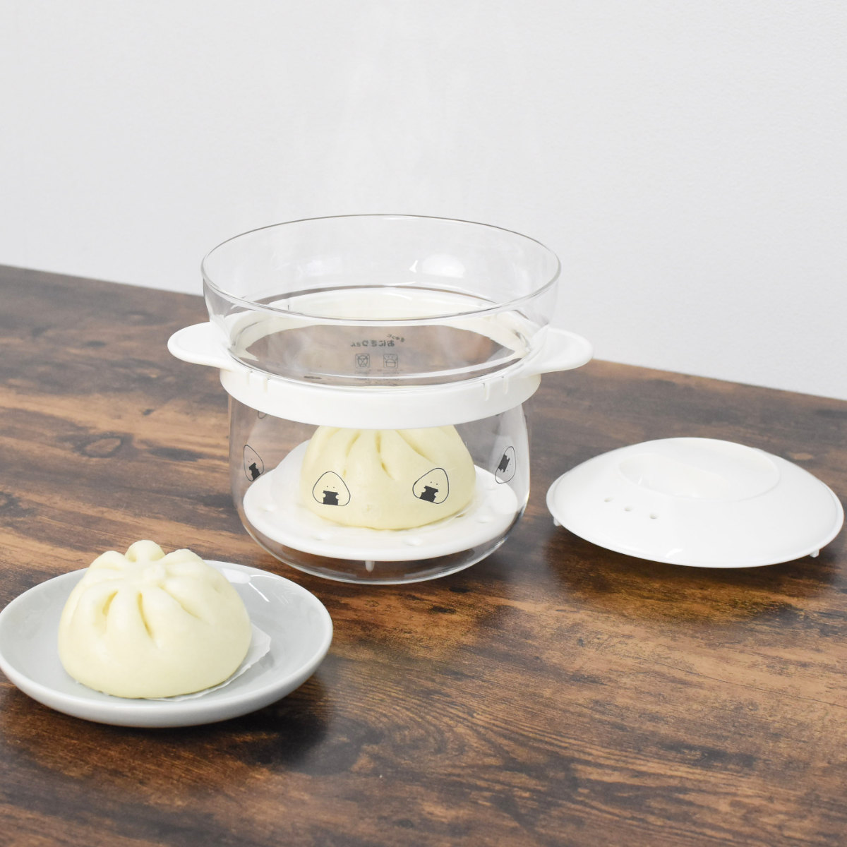 電子レンジ用炊飯器 1~2合 ぎゅっとおにぎりさん ガラスのレンジご飯釜 ( 炊飯 1合 2合 電子レンジ調理器 レンジ調理 炊飯器 ガラス製 食洗機対応 一合 二合 二合炊き 電子レンジ専用調理器 電子レンジ料理 電子レンジ調理 ) 【ホワイト】 ホワイト