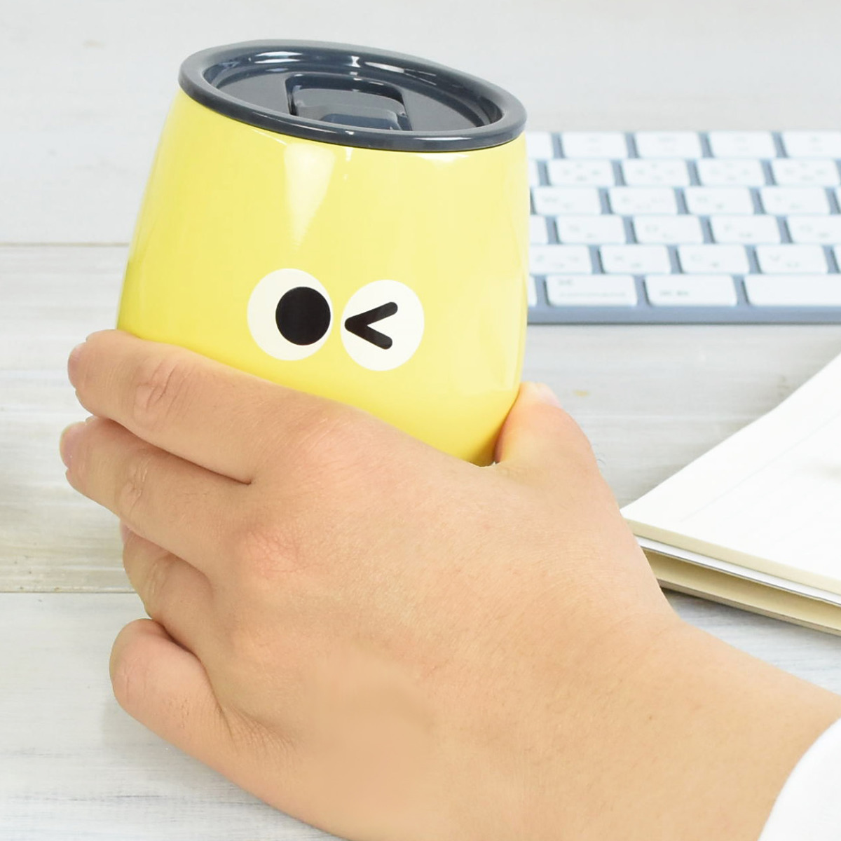 タンブラー イロイロオメメ ステンレスタンブラー ( 240ml 保冷 保温 ステンレス コップ かわいい カラフル 目つき キャラクター風 顔付き ) 【ピンク】 ピンク