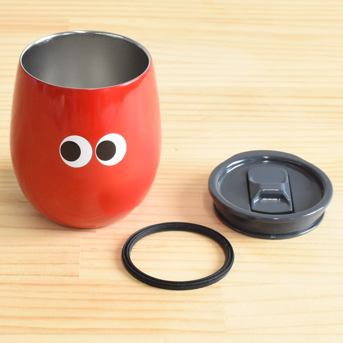 タンブラー イロイロオメメ ステンレスタンブラー ( 240ml 保冷 保温 ステンレス コップ かわいい カラフル 目つき キャラクター風 顔付き ) 【ピンク】 ピンク