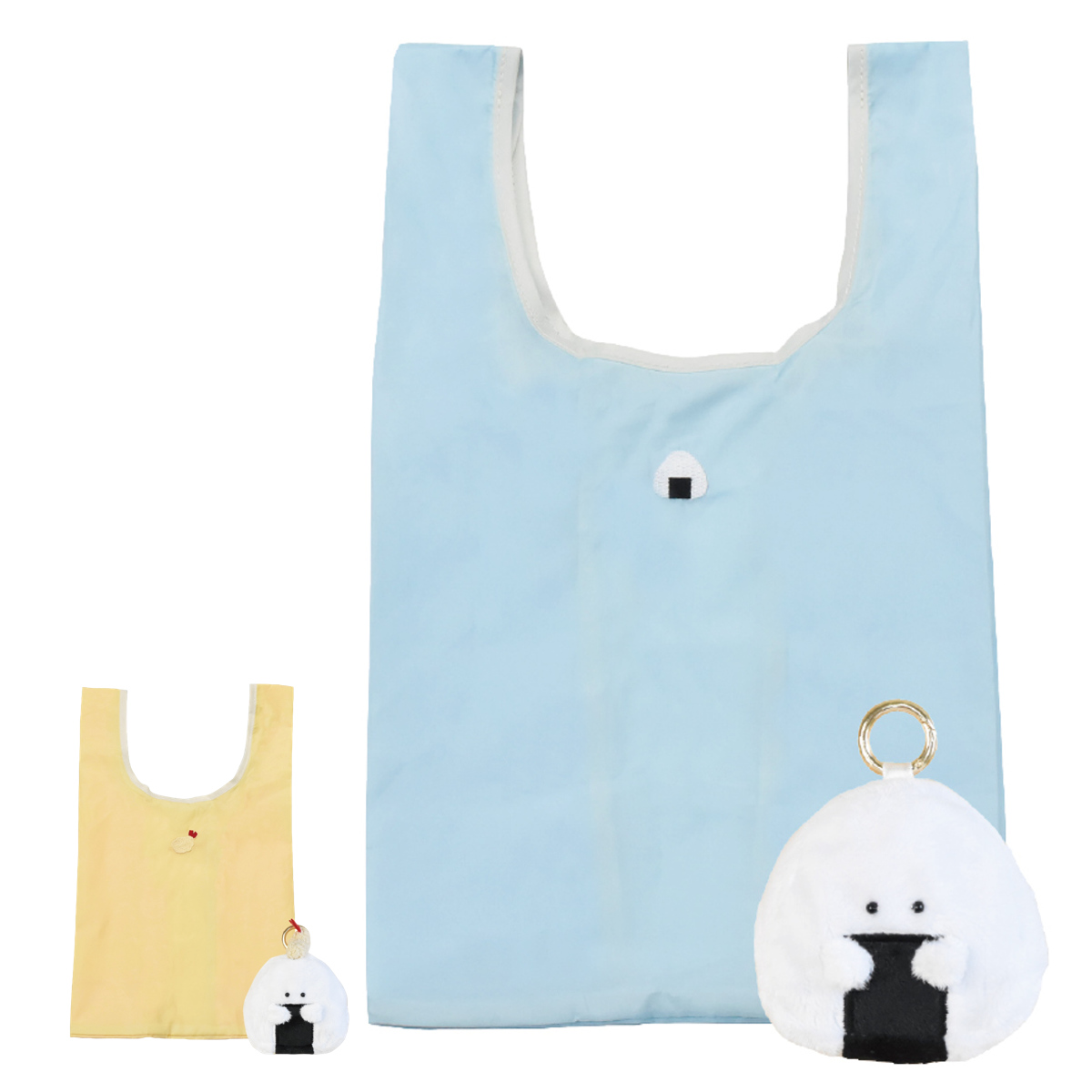 エコバッグ ぎゅっとおにぎりさん マスコットエコバック （ マイバッグ エコバック 買い物バッグ レジ袋 コンパクト レジバッグ 折りたたみ ポーチ付き マスコット 買い物 手提げ袋 買い物袋 コンビニ ショッピングバッグ ） 【のり】
