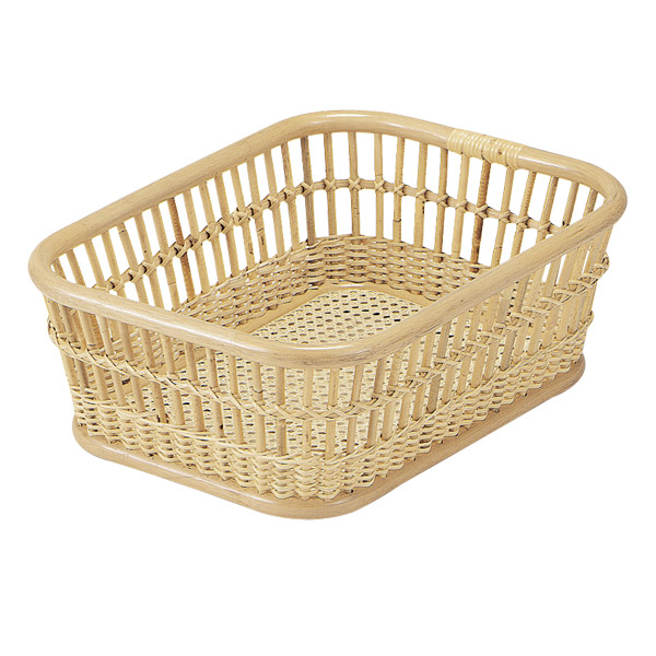 籐 脱衣カゴ ラタン製 BS8N 幅53cm （ 籐家具 アジアン家具 かご