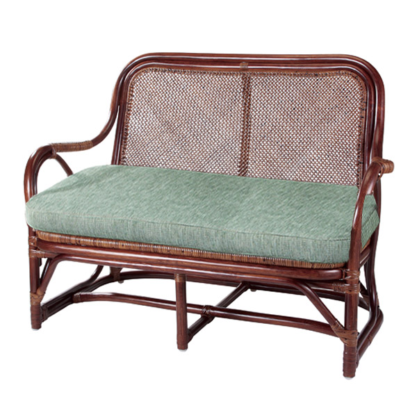 籐 ソファ 2人掛け ラタン製 ラブチェアー 幅106cm （ アジアン家具 籐