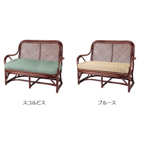 籐 ソファ 2人掛け ラタン製 ラブチェアー 幅106cm （ アジアン家具 籐