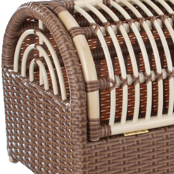 ペットキャリー キャリーバスケット ラタン風 幅46cm （ ペット