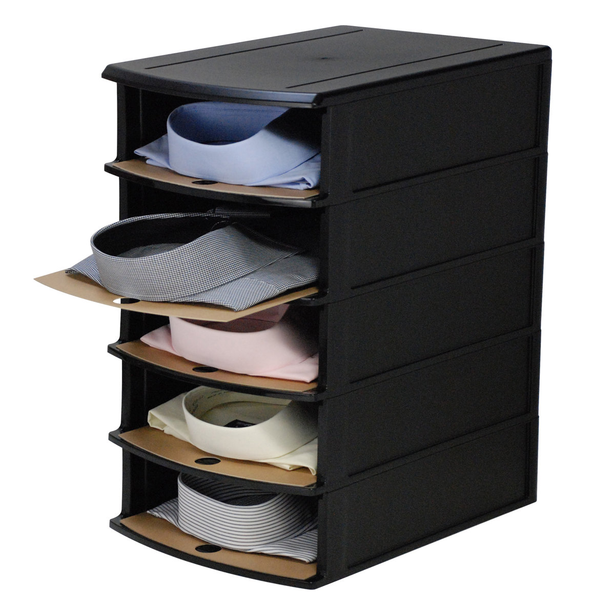 衣類収納 Yシャツケース 5枚収納 Yシャツ 収納 ( 便利グッズ 収納ラック シャツ ラック プラスチック ケース 収納ケース カッターシャツ 押入れ クローゼット カッターケース防止 洋服収納 一週間分 型崩れ )