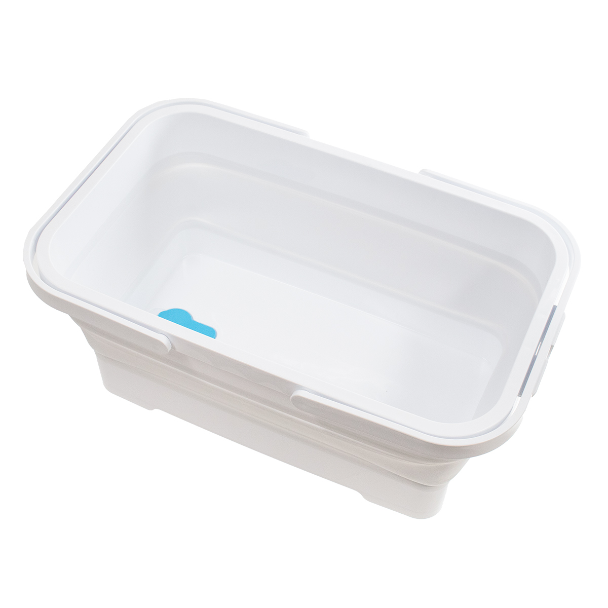 バケツ 折りたたみ 15L ソフトタブ ハンドル付き ( 折り畳みバケツ 大容量 角型 持ち手付 ソフト タブ 漬け置き洗い 桶 洗い桶 洗濯かご フットバス キッチン ランドリー たためる レジャー ペット 大きい ホワイト シンプル )