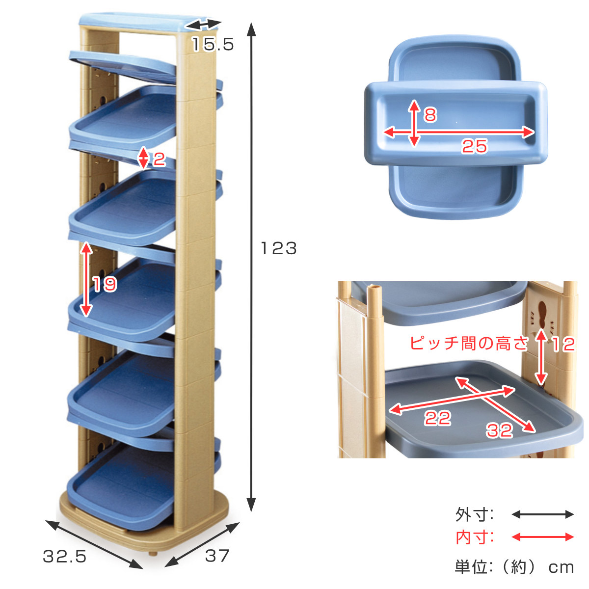 シューズラック ソルダー 10段 回転 省 スペース ( 下駄箱 靴 収納 両面 回転式 シューズボックス 靴箱 靴棚 省スペース 可動式 角度調整 段数調整 簡単 組み立て式 スリッパ収納 ) 【グリーン】 グリーン