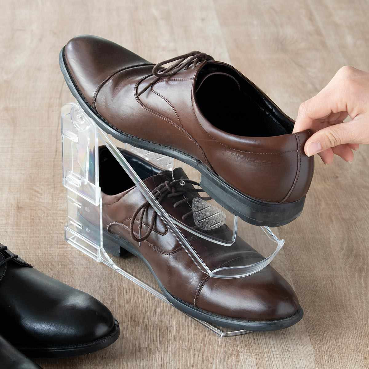 靴 ホルダー 透明 1個入 靴収納 1足 ( 靴収納 玄関収納 靴ホルダー シューズホルダー スタンド くつ クツ スリム 収納 高さ調節 クリアタイプ 靴スタンド 靴箱整理 靴箱 下駄箱 玄関 省スペース )