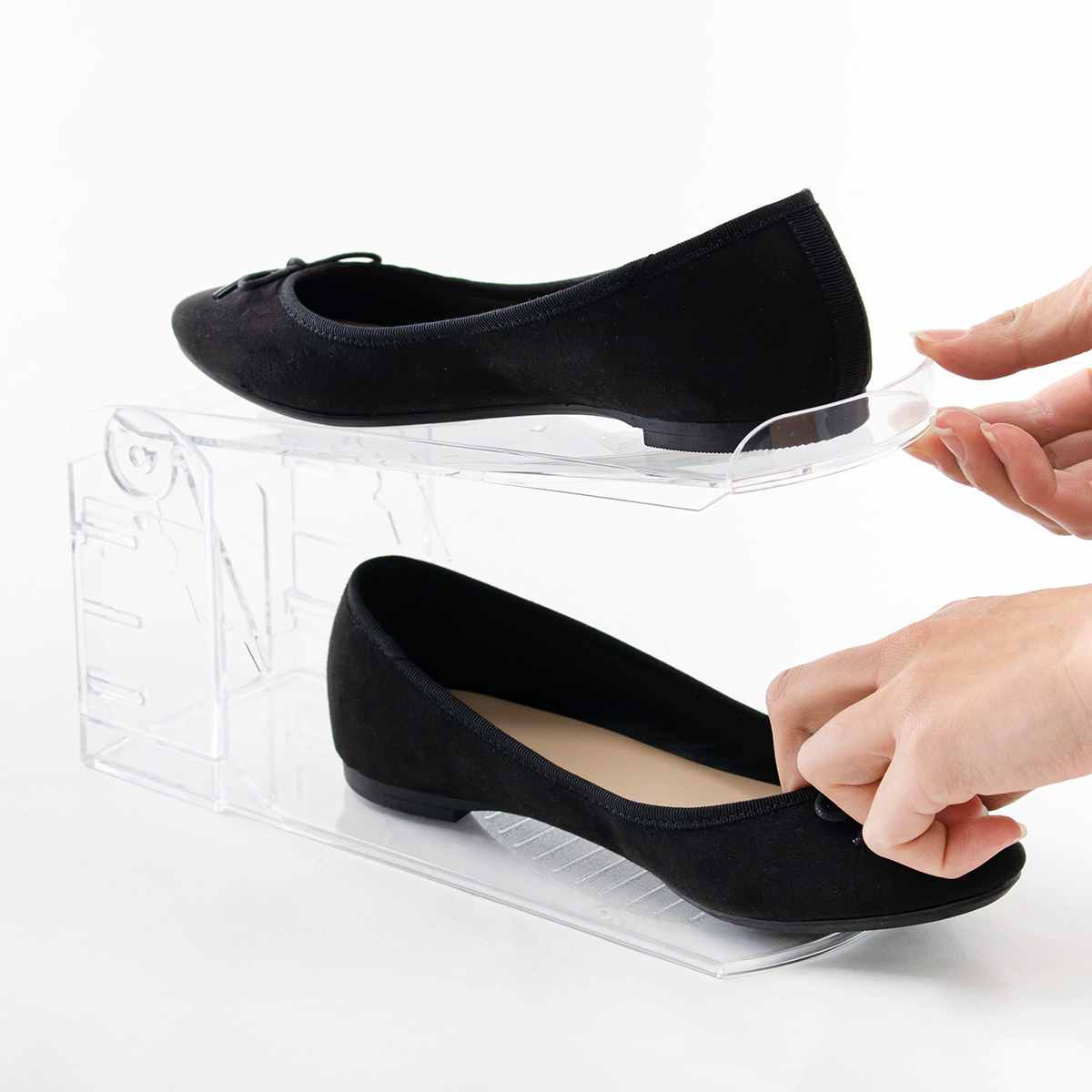 靴 ホルダー 透明 1個入 靴収納 1足 ( 靴収納 玄関収納 靴ホルダー シューズホルダー スタンド くつ クツ スリム 収納 高さ調節 クリアタイプ 靴スタンド 靴箱整理 靴箱 下駄箱 玄関 省スペース )