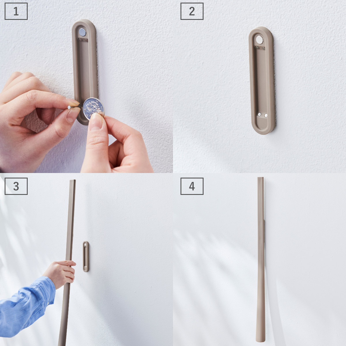 靴べら かがまない靴べら マグネット付き ロング ( 靴ベラ マグネット 立ったまま 使える 腰痛 壁掛け 軽い 日本製 長さ65cm 玄関用品 雑貨 石膏ボード 玄関周り シューズクローク 靴 シューズ用品 おしゃれ スタイリッシュ スリム ) 【ブラック】 ブラック