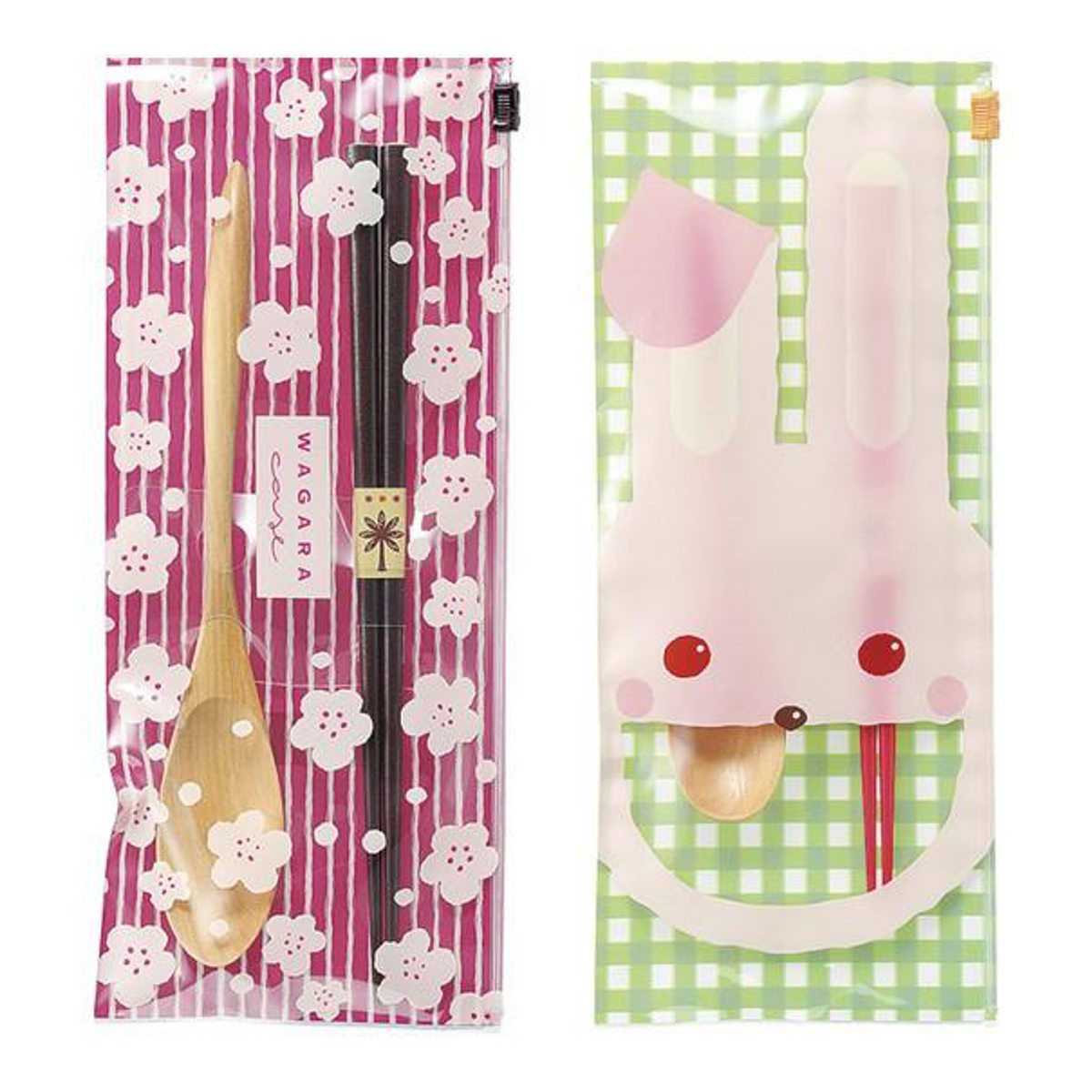 カトラリーセット スプーン・箸セット うさぎポーチ付き 18cm 和柄ポーチ付き 21cm ( カトラリーケース 箸箱 お箸ケース マイ箸 ケース ) 【ウサギ】