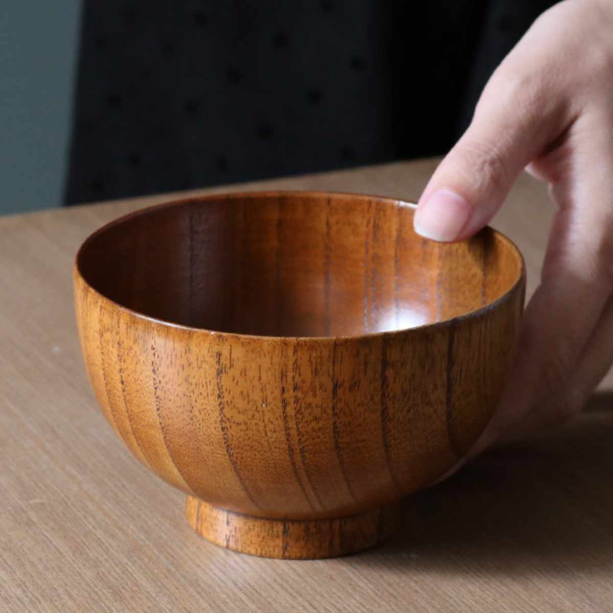 汁椀 木製 310ml 高仙才 漆 天然木 食器 同色6個セット ( お椀 椀 味噌汁椀 吸物椀 器 うつわ 漆塗り 吸い物 吸物 味噌汁 お碗 汁碗 和風 和食器 )