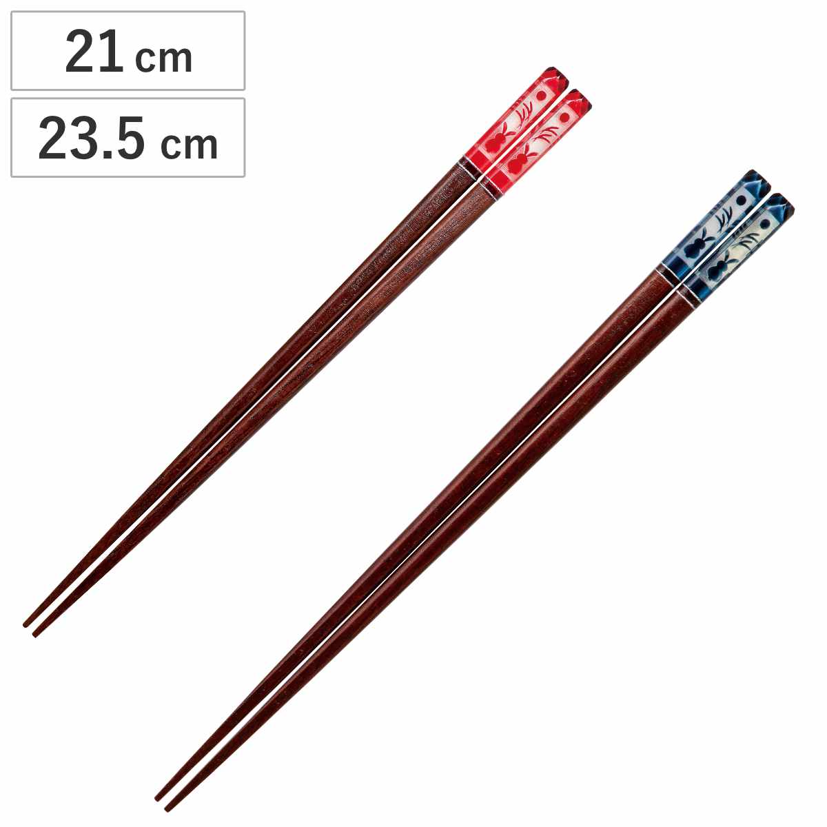 箸 アクリア 名月うさぎ 木製 天然木 漆 日本製 ( お箸 はし 木 先角 アクリル うさぎ 月 和食器 21cm 23.5cm おはし ハシ 角 大人 カトラリー おしゃれ かわいい 漆塗り ) 【赤】