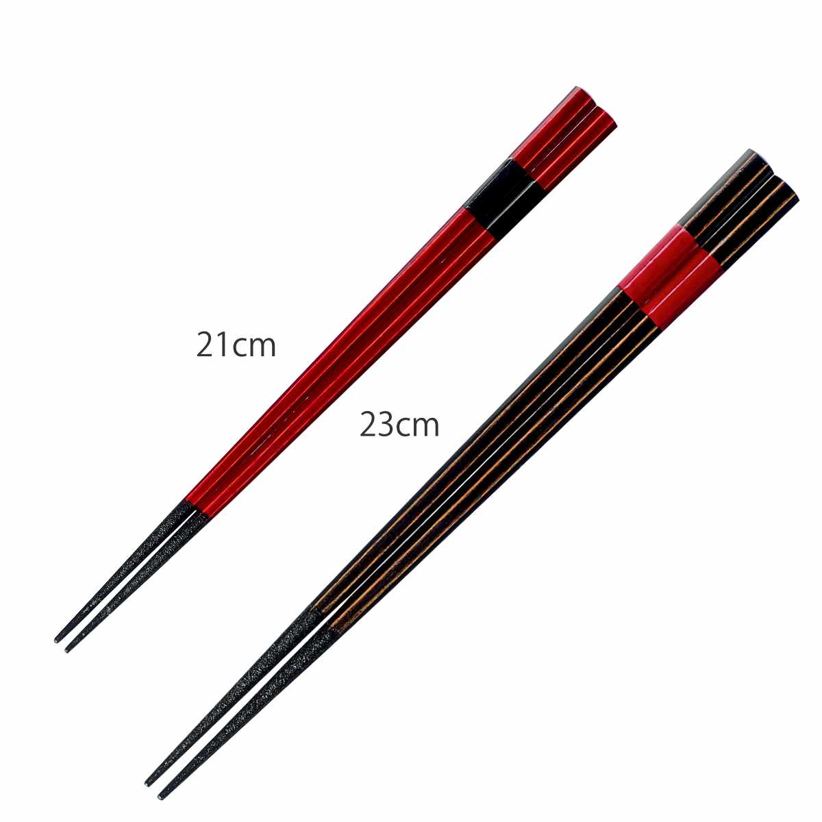 箸 21cm 23cm プレミアムアイ トラディショナルライン 乙粋 木製 天然木 漆 日本製 ( お箸 はし 大人 木 六角形 和食器 カトラリー 和 若狭塗 おはし ハシ 角 六角 シンプル 漆塗り ) 【黒】 黒