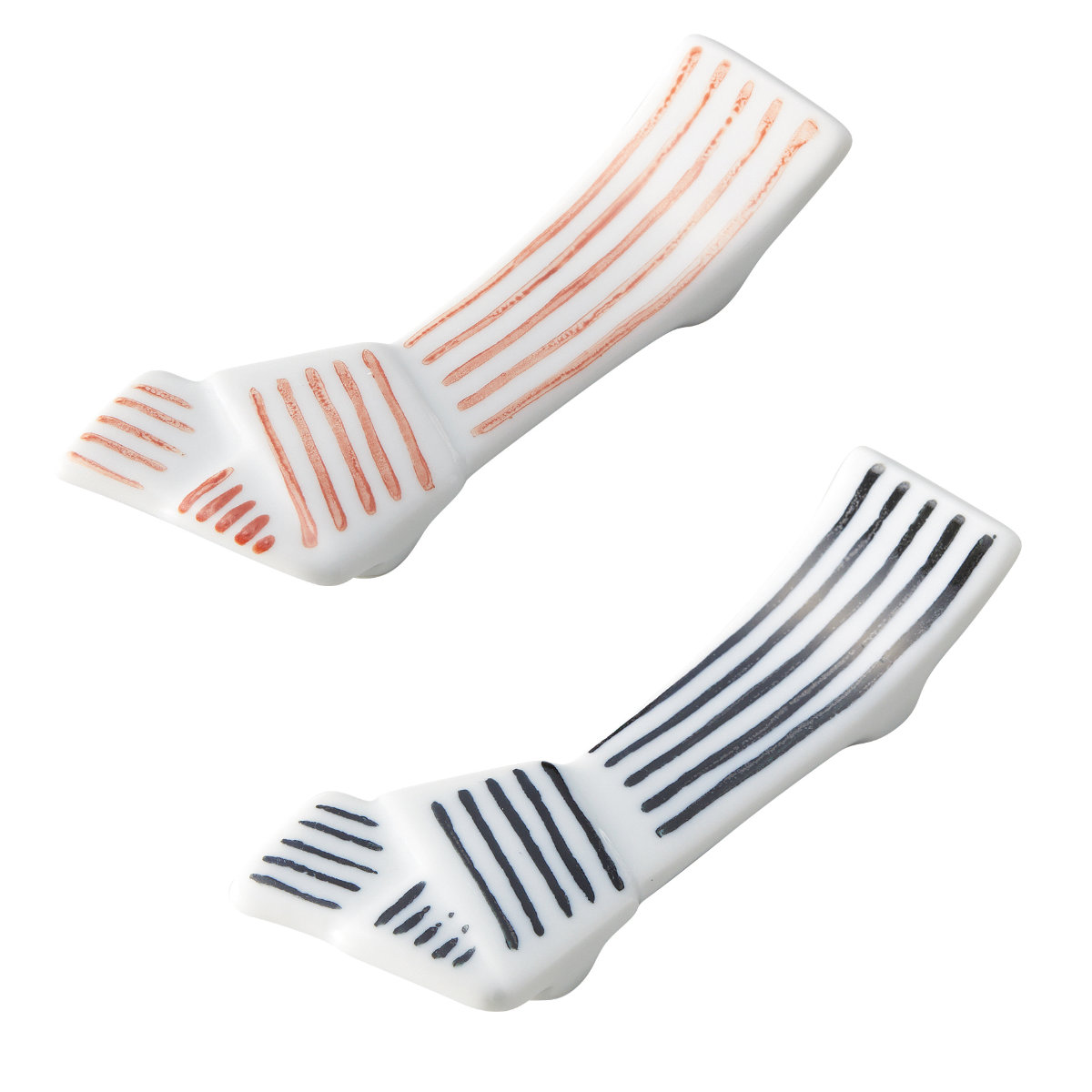 箸置き 7.5cm 結び線紋 箸置 波佐見焼 陶器 日本製 ( 食洗機対応 はしおき カトラリーレスト 陶器製 箸休め カトラリー置き 箸 置き レスト カトラリー シンプル おしゃれ 結び ) 【赤】