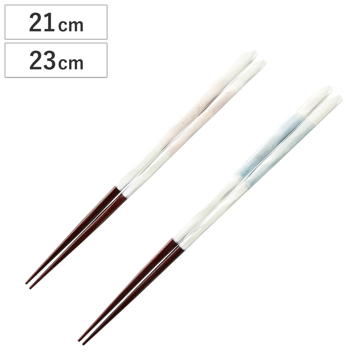 箸 21cm 23cm 霧氷 木製 ( お箸 はし おはし ハシ カトラリー 日本製 天然木 木目 自宅用 普段使い 持ちやすい 大人 おしゃれ ) 【ピンク】