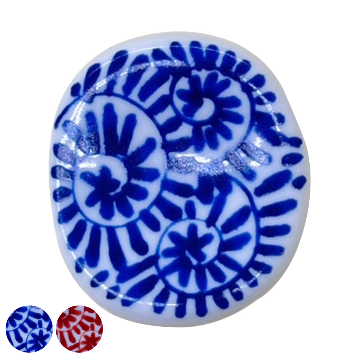 箸置き 箸置 タコ唐草 ( 磁器 日本製 食洗機対応 はし置き カトラリーレスト おしゃれ かわいい 箸 はし お箸 唐草 柄 模様 和風 箸やすめ ) 【赤】