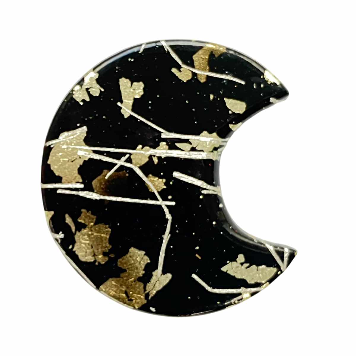 箸置き 一双 京都金彩 箸置 ( 日本製 箸おき はし置き はしおき おしゃれ 和柄 カトラリーレスト 月形 高級感 箸休め 箸 置き 和風 ) 【金】 金