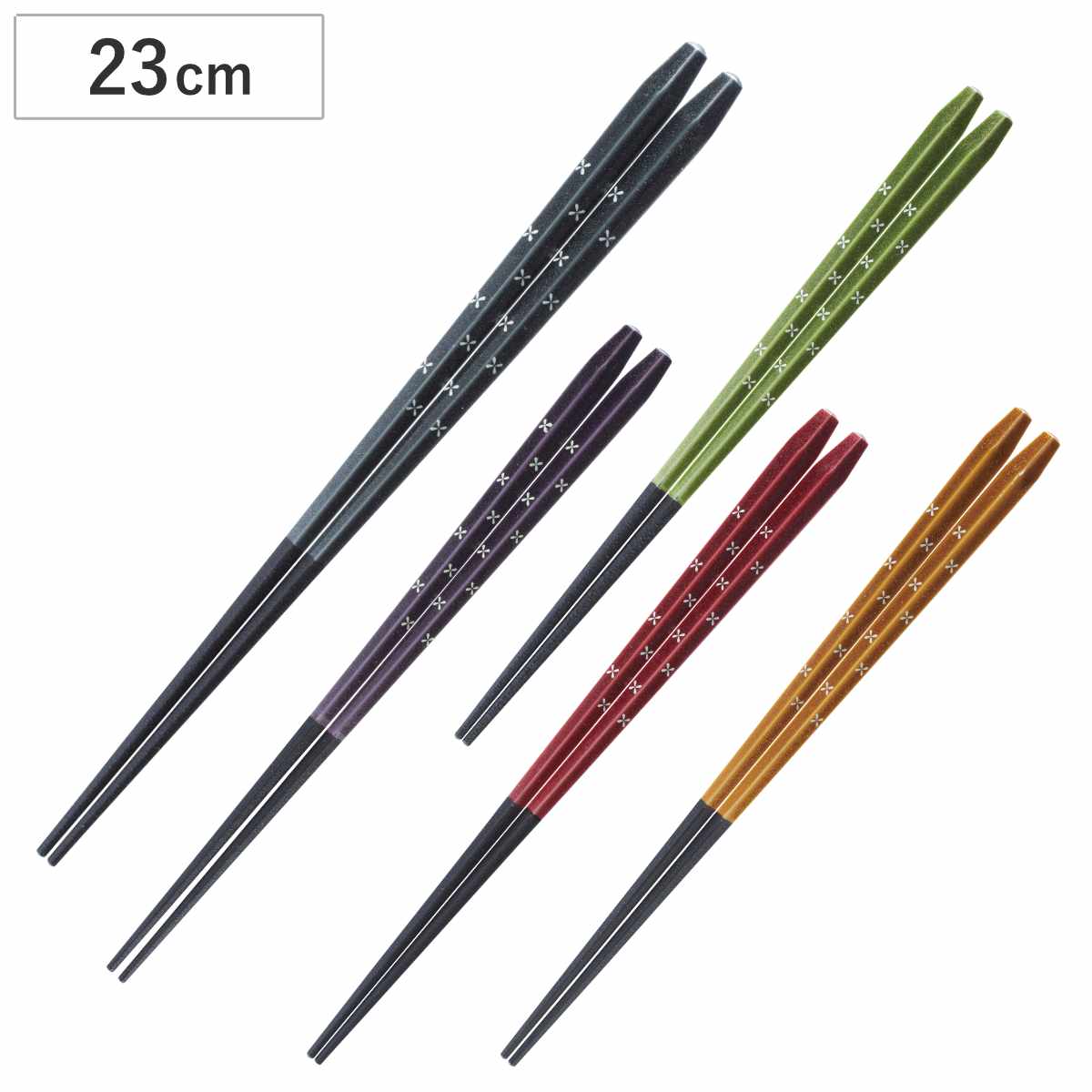 箸 23cm 和風すいーつの色 五角箸 天然木 ( お箸 はし おはし ハシ カトラリー すべり止め加工 和菓子の色 五角 抹茶 自宅用 プレゼント 普段使い 滑り止め付き おしゃれ 日本製 ) 【小豆】