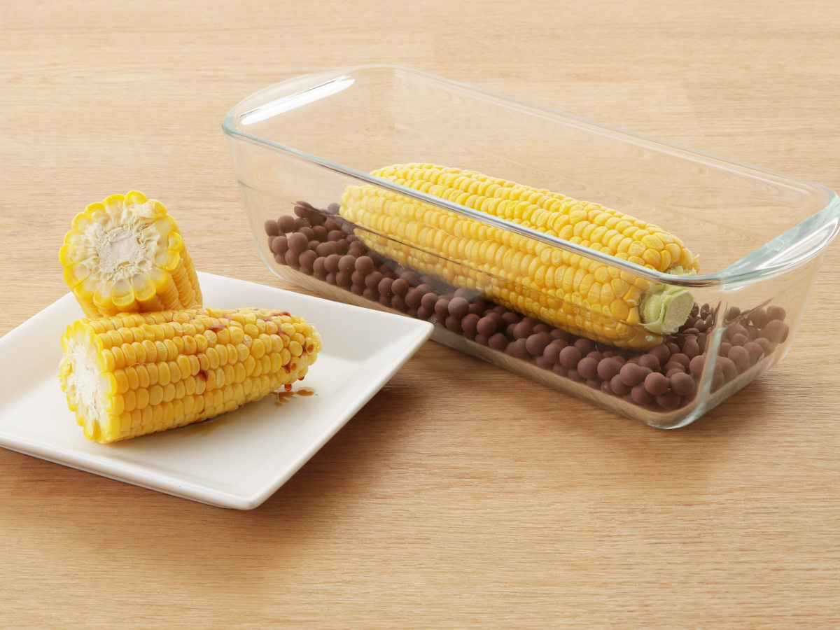 焼きいもポット 耐熱ガラス製 デリッシュライフ 発熱セラミックボール付 ( 焼き芋 レンジ やきいも 焼き芋器 1本用 レンジ調理器 ガラス パウンド型 セラミックボール 耐熱容器 耐熱食器 ケーキ じゃがいも じゃがバター 焼きナス )