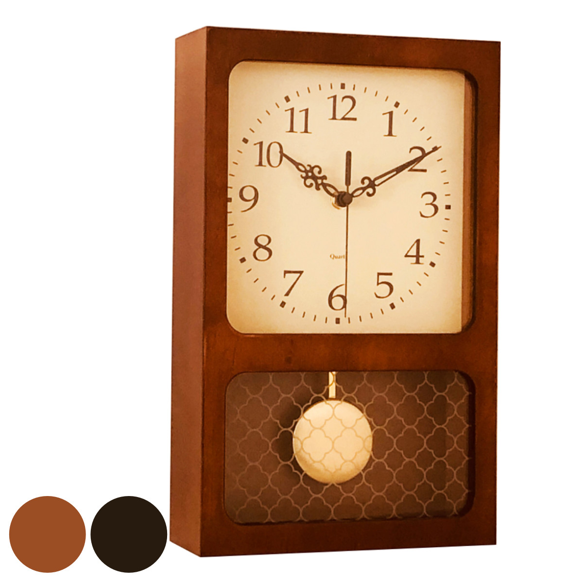 振り子時計 レクタングル 木製 北欧風