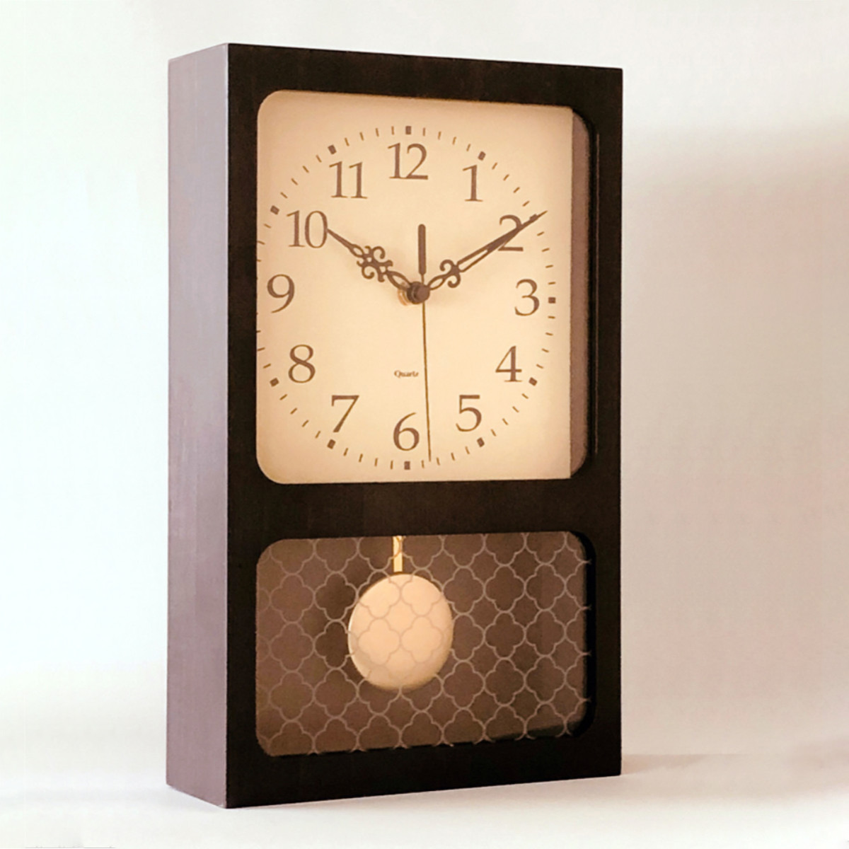 振り子時計 レクタングル 木製 北欧風  時計 掛け時計 置き時計 置き