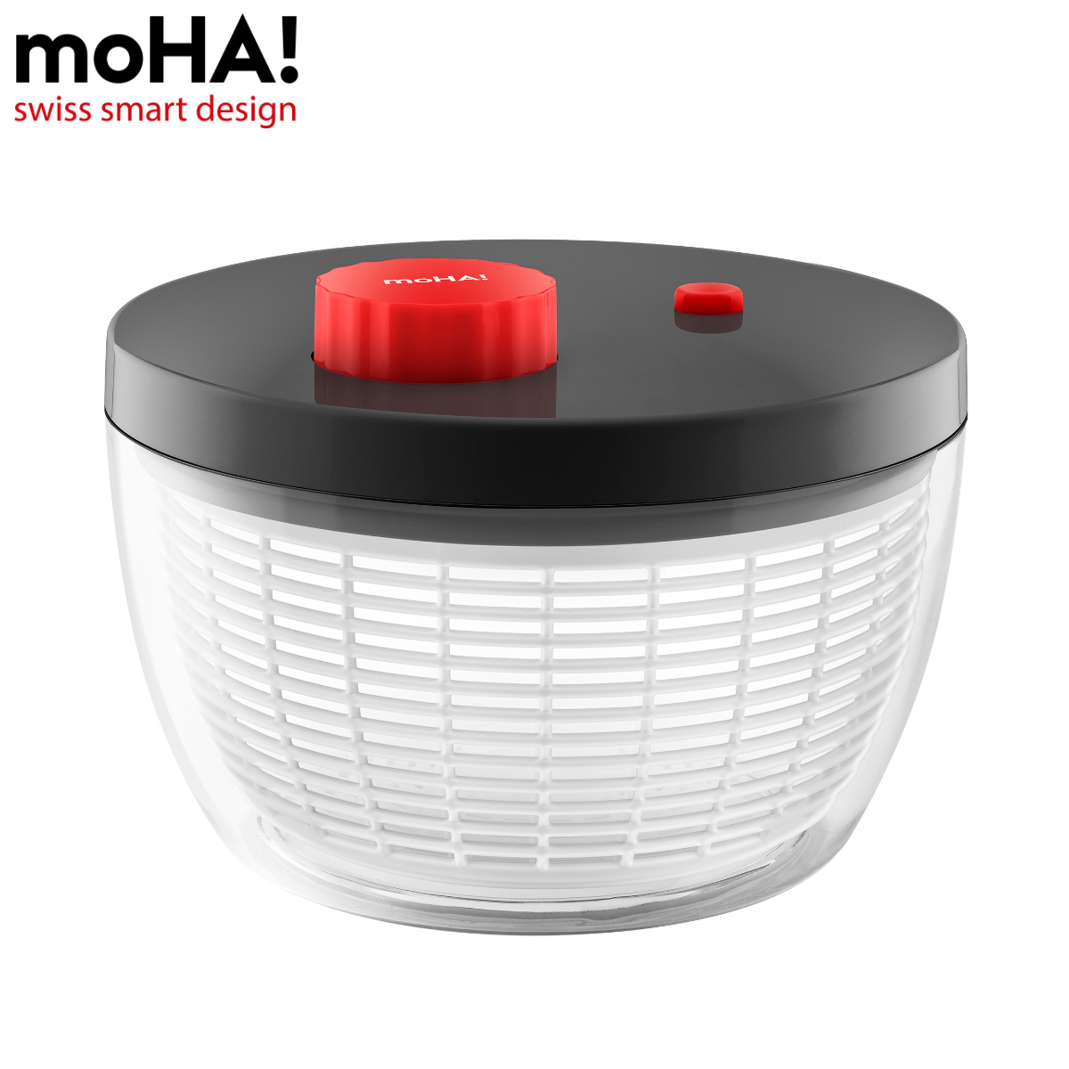 moHA! サラダスピナー Twister 野菜水切り器 ( 野菜水切りかご スピナー 手動 ボウル ざる コランダー 下ごしらえ用品 サラダ 野菜 水切り 時短 便利グッズ キッチンツール )