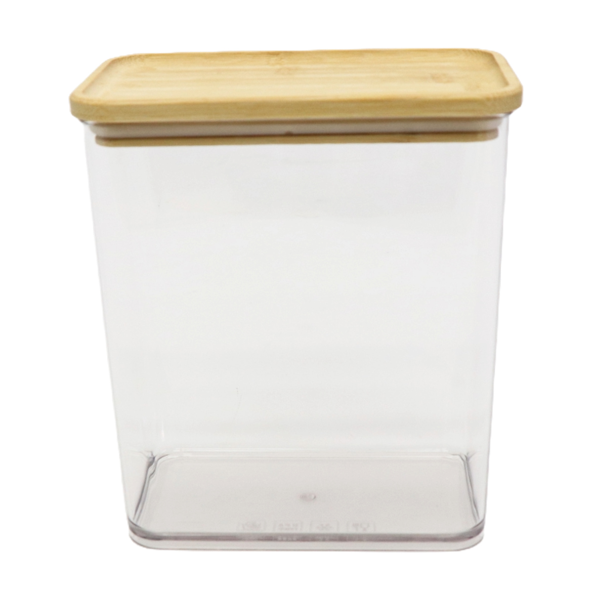 保存容器 2.4L 木目調 クリア 保存ケース ( 保存 容器 調味料容器 キャニスター ストッカー 調味料入れ プラスチック 蓋付き 竹 蓋 スタッキング キッチン小物 キッチン用品 北欧 北欧風 軽い 割れにくい 中が見える )