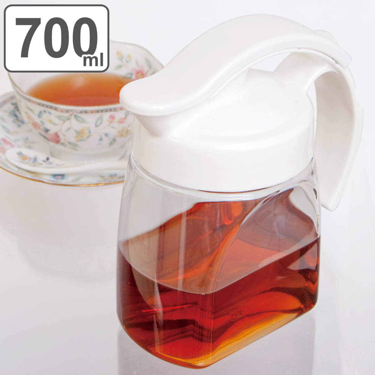 ピッチャー 700ml 健康茶 ラストロ 耐熱 横置き プラスチック （ 冷水筒 麦茶ポット 水差し 日本製 熱湯 麦茶 冷水ポット 広口 取っ手付