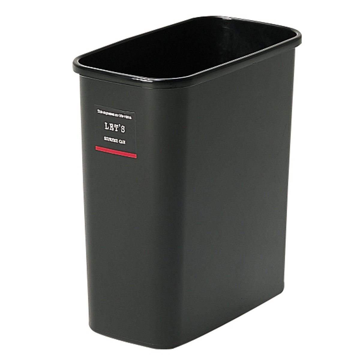 ゴミ箱 8.5L レッツカン ( ごみ箱 8.5リットル ふた無し くず入れ 角型 シンプル 黒 プラ製 小さい コンパクト 日本製 )