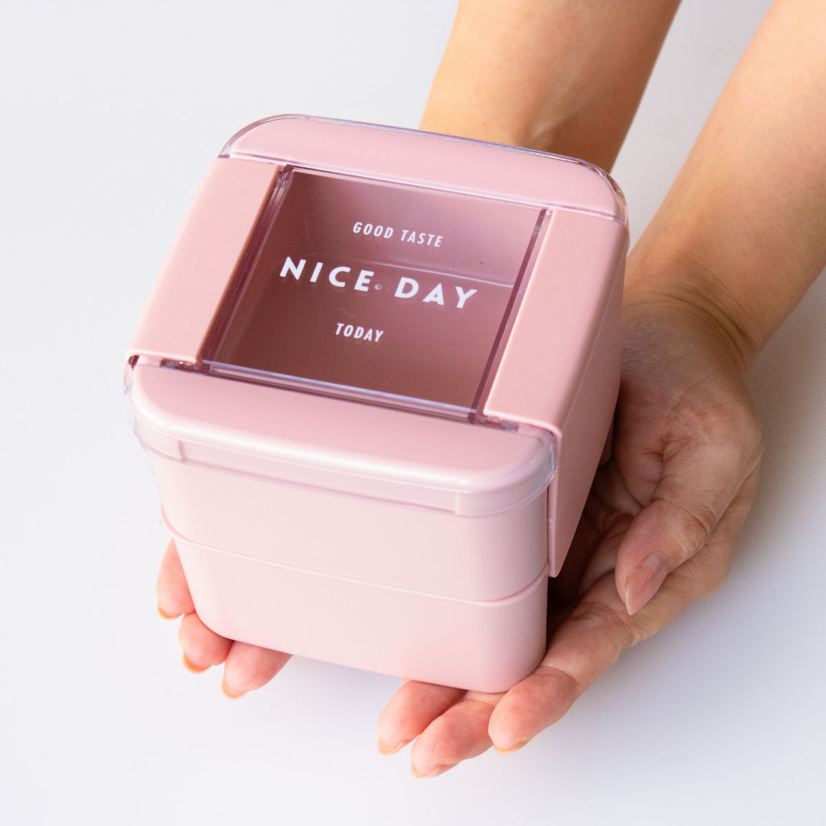 お弁当箱 イージーケアランチスクエア2段 680ml ( 弁当箱 ランチボックス パッキン一体式 レンジ対応 食洗機対応 大人 女子 レンジOK 食洗機OK 二段 弁当 お弁当 抗菌加工 透明蓋 ) 【イエロー】 イエロー