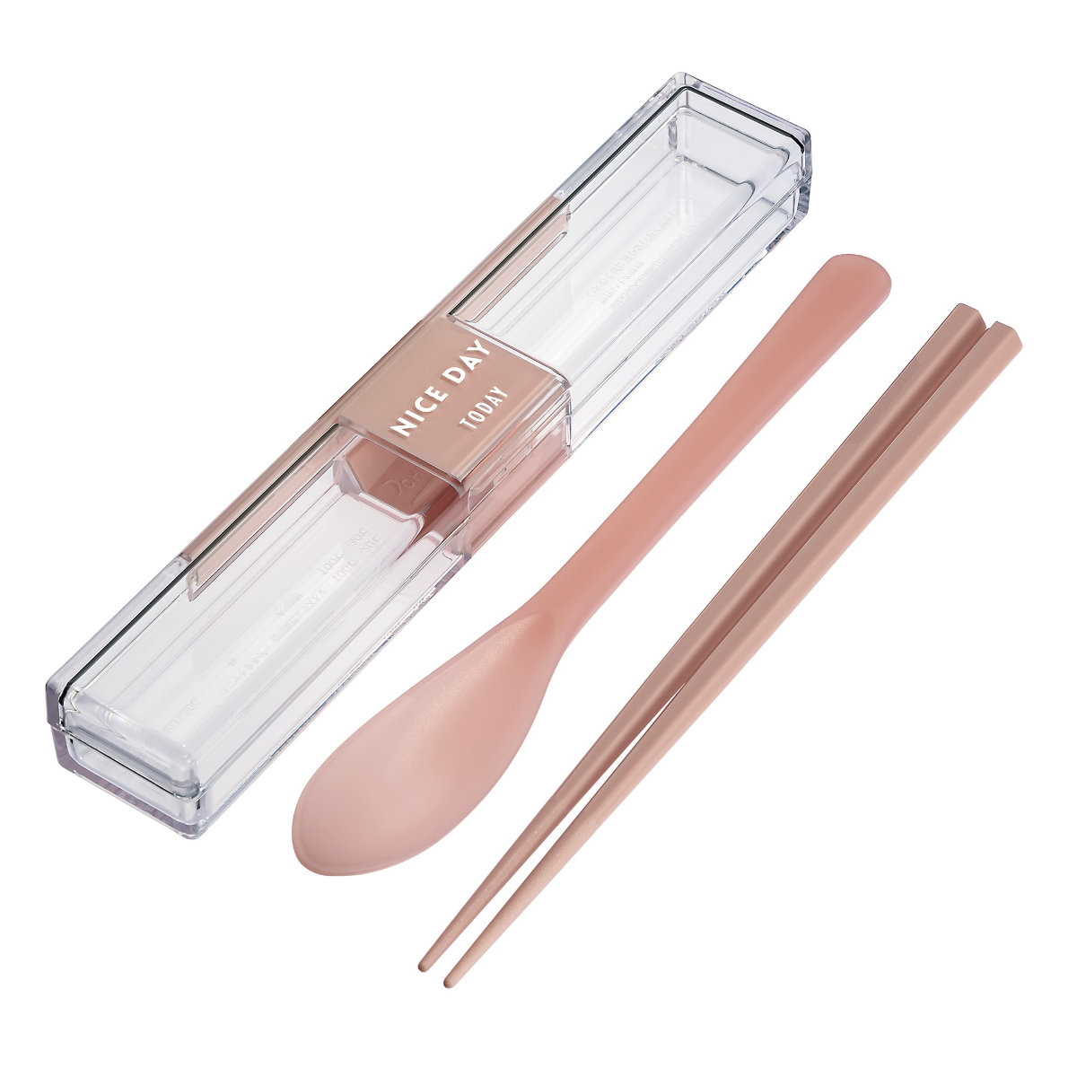 コンビセット とっても強いケース入り箸&スプーン 18.0cm ( カトラリーセット お箸 食洗機対応 大人 女子 食洗機OK 18cm 18センチ 抗菌加工 弁当 お弁当 携帯用 ) 【ピンク】 ピンク