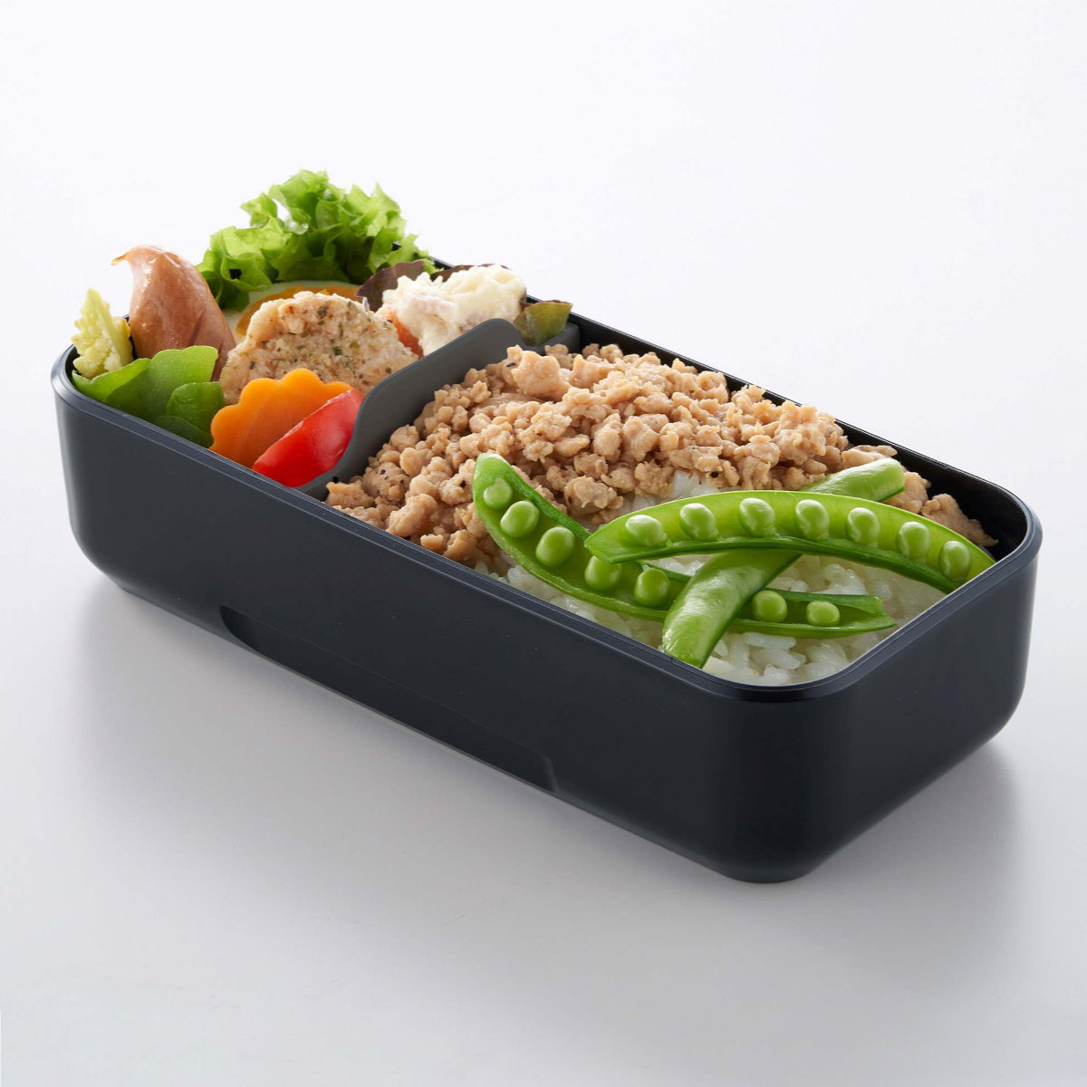 弁当箱 800ml 1段 イージーケアランチボックススリム1段800 ( お弁当箱 ランチボックス 食洗機対応 レンジ対応 パッキン一体型 大容量 男子 メンズ 食洗機OK レンジOK お弁当 弁当 スリム 一段 仕切り 抗菌 抗菌加工 男性 大人 ) 【ライトグレー】 ライトグレー