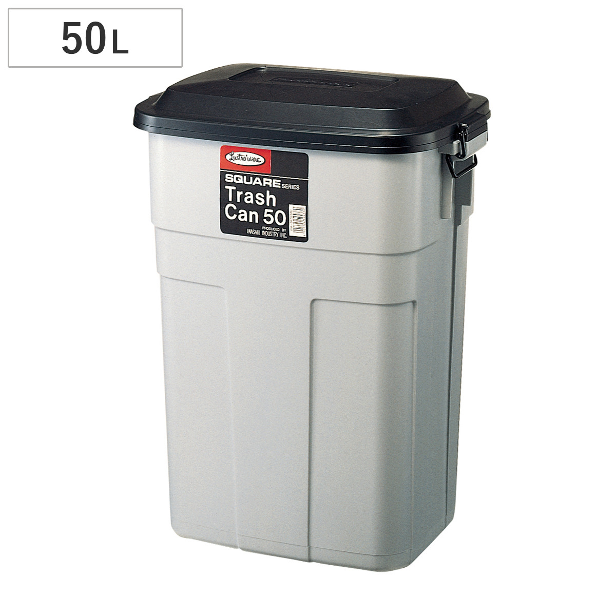 ゴミ箱 50L トラッシュカン 大容量 ( ごみ箱 50リットル 大きい ふた付き 屋外 ダウンロック式 ポリプロピレン 日本製 業務用 カラス 猫 対策 ダストボックス )