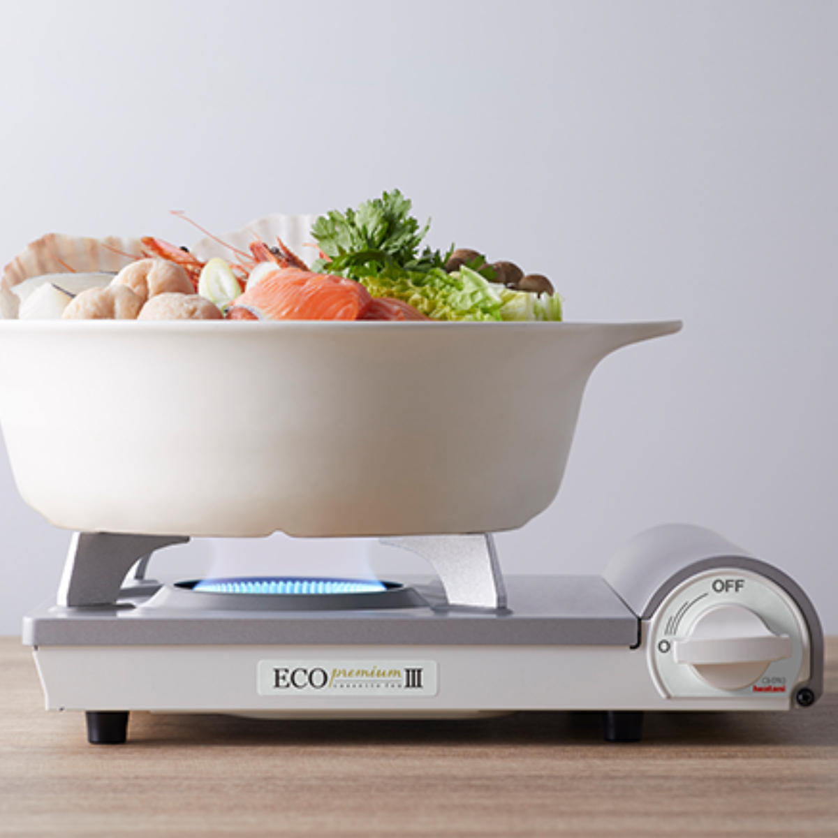 カセットコンロ スリム カセットフー エコプレミアム Iwatani ( 薄型コンロ カセットガスコンロ イワタニ コンロ 卓上ガスコンロ 大きい 内炎 省エネ マグネット着脱式 ヒートパネル搭載 1口ガスコンロ 1口 )