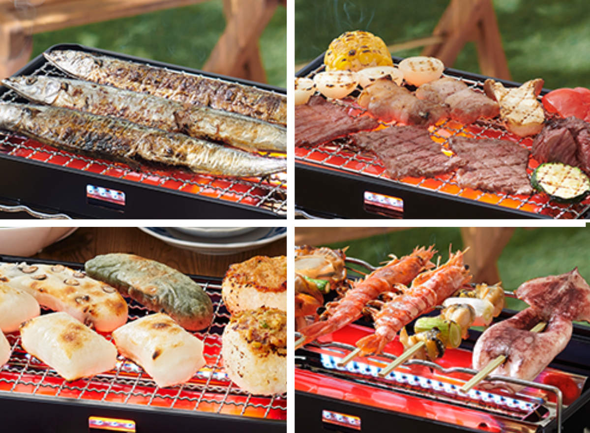 炉ばた焼器 カセットコンロ付き 炙りや Iwatani ( カセットガスコンロ 炉端焼き 家庭用 焼き鳥器 ロースター 炉端 イワタニ コンロ 卓上 焼肉プレート 網焼き 串焼き 1人用 2人用 卓上ガスコンロ 水 輻射熱 ヒートパネル搭載 )