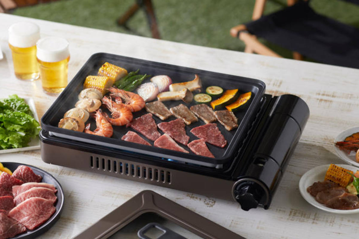 ホットプレート カセットコンロ付き 焼き上手さんベータ Iwatani ( カセットガスコンロ コンロ 焼肉プレート イワタニ 焼肉コンロ 卓上ガスコンロ 蓋付き 1口ガスコンロ )