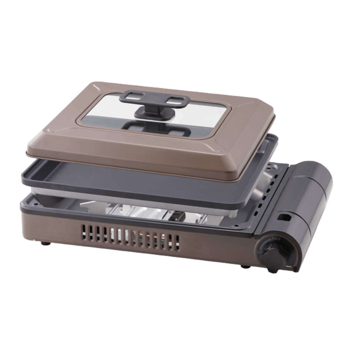 ホットプレート カセットコンロ付き 焼き上手さんベータ Iwatani ( カセットガスコンロ コンロ 焼肉プレート イワタニ 焼肉コンロ 卓上ガスコンロ 蓋付き 1口ガスコンロ )