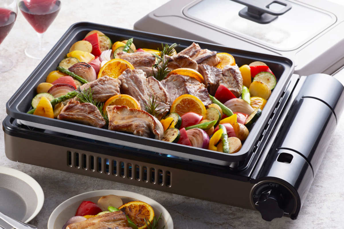 ホットプレート カセットコンロ付き 焼き上手さんベータ Iwatani ( カセットガスコンロ コンロ 焼肉プレート イワタニ 焼肉コンロ 卓上ガスコンロ 蓋付き 1口ガスコンロ )