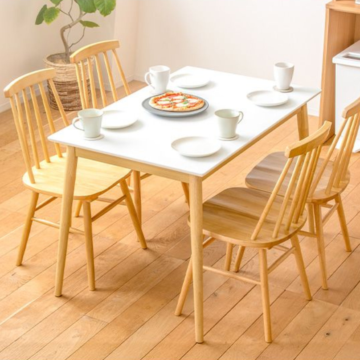 ダイニングテーブル 幅110cm Marron 長方形 ( テーブル 食卓テーブル 机 木製 天然木 ダイニング 食卓 コンパクト 完成品 リビングテーブル 作業台 木製テーブル ウッドテーブル UV塗装 丈夫 )