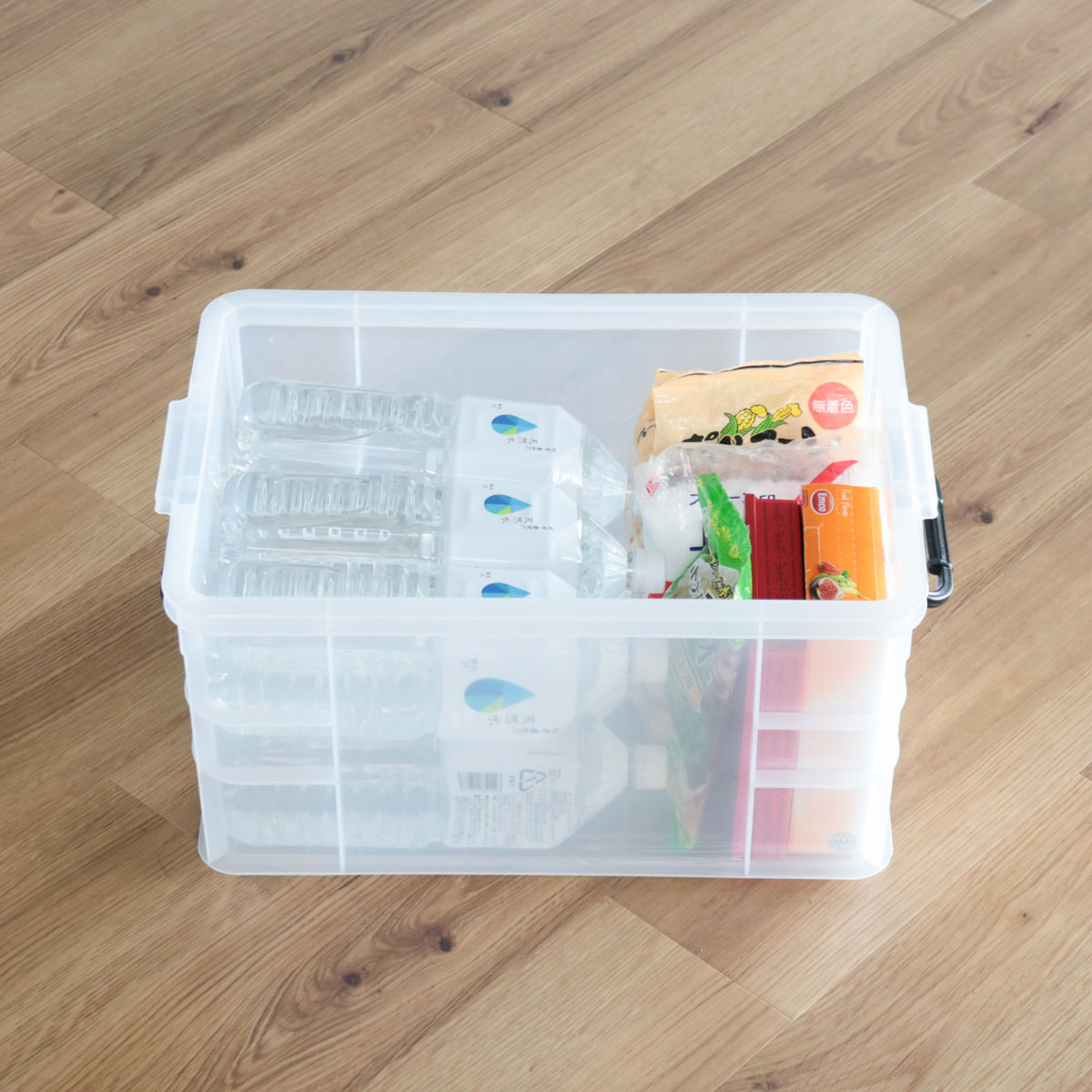 収納ボックス セーフティボックス 5型 3個セット 幅35.8×奥行53×高さ27.5cm ( 収納 ふた付き 収納ケース セーフティBOX クリア プラスチック 丈夫 クローゼット収納 積み重ね スタッキング 収納用品 小物整理 防災用品 )